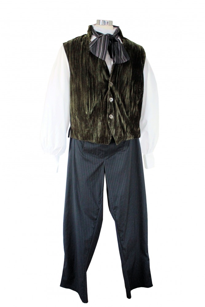 Men's Victorian Edwardian Working Class Poor Man Costume Sweeney Todd Size M-L Image